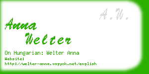 anna welter business card